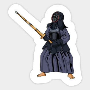 Japanese martial arts - fighter doing kendo Sticker